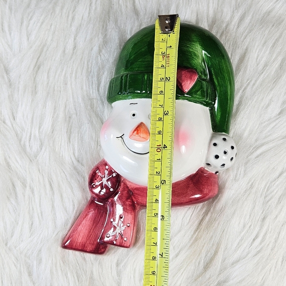 Vintage Mr. Coo Coo Ceramic Snowman Wall Plaque Christmas - Picture 4 of 6